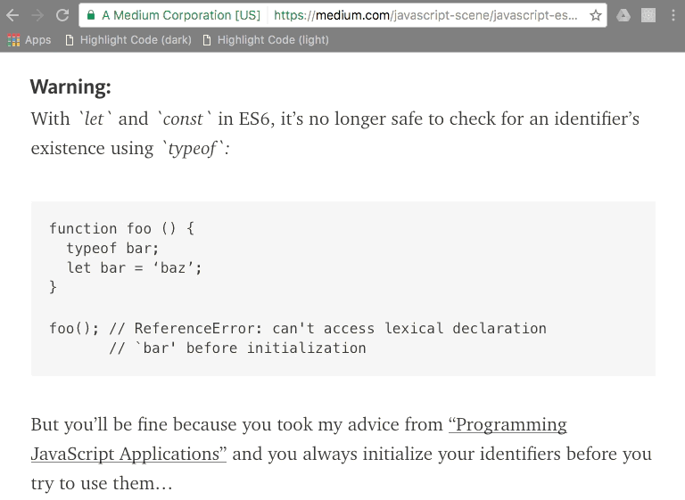 Highlighting Code in action